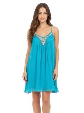 💯 Express Sequin/Beaded Chiffon Shift Dress 💯
